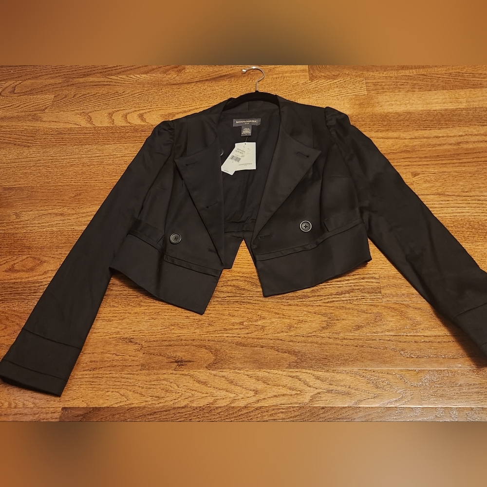 NWT Banana Republic cropped jacket, black, small